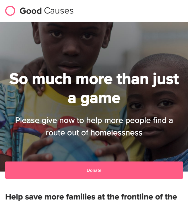 An example campaign landing page